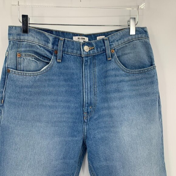 Re/Done 70s Crop boot jeans raw hem high rise bootcut denim medium women new 30 - Picture 4 of 8